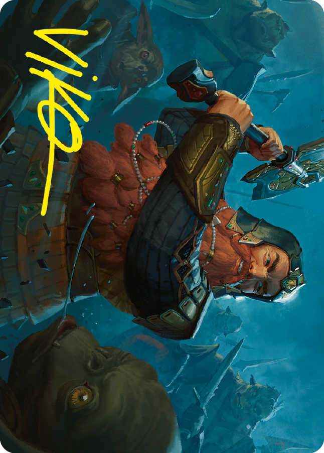 Gimli, Counter of Kills Art Card (10/81) (Gold-Stamped Signature) [The Lord of the Rings: Tales of Middle-earth Art Series] | Enigma On Main
