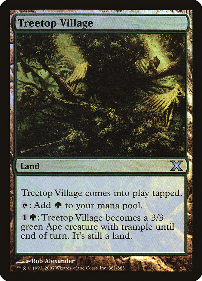 Treetop Village (Premium Foil) [Tenth Edition] | Enigma On Main