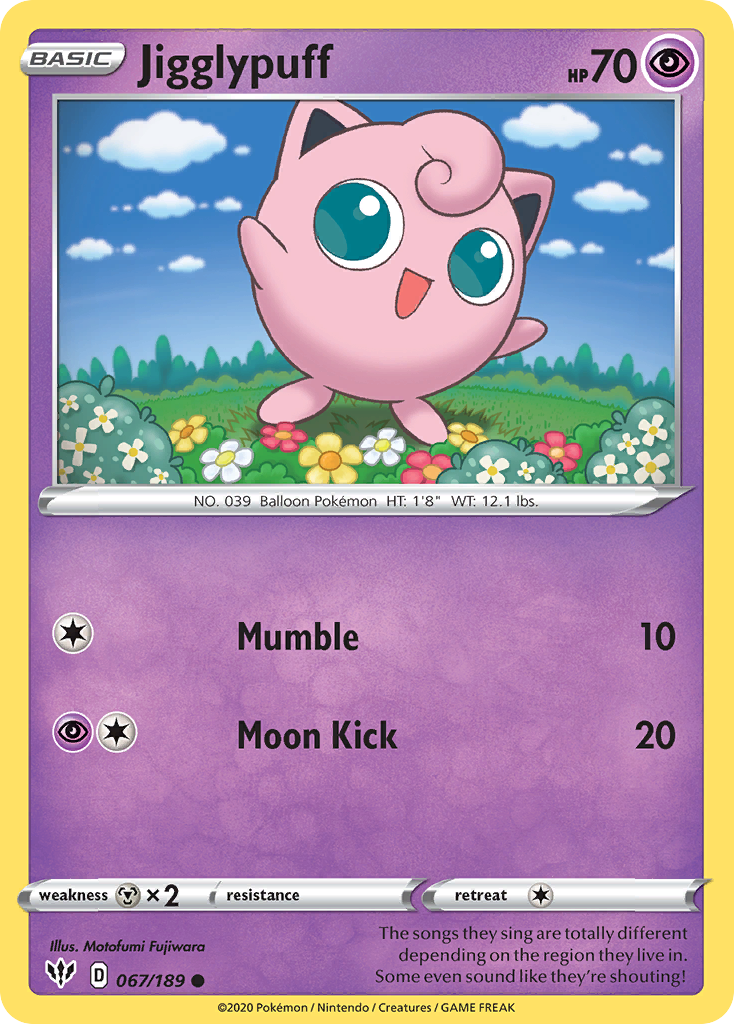 Jigglypuff (067/189) [Sword & Shield: Darkness Ablaze] | Enigma On Main