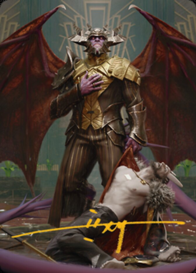 Ob Nixilis, the Adversary 1 Art Card (Gold-Stamped Signature) [Streets of New Capenna Art Series] | Enigma On Main