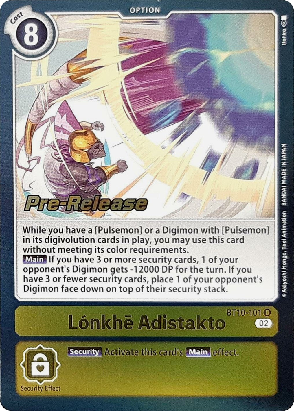 Lonkhe Adistakto [BT10-101] [Xros Encounter Pre-Release Cards] | Enigma On Main