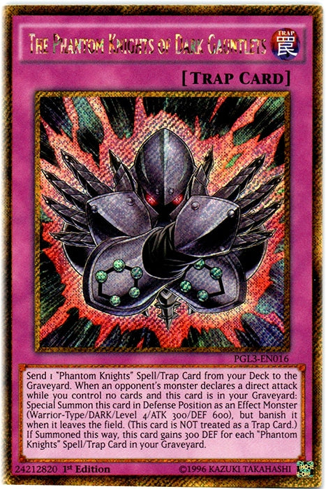 The Phantom Knights of Dark Gauntlets [PGL3-EN016] Gold Secret Rare | Enigma On Main