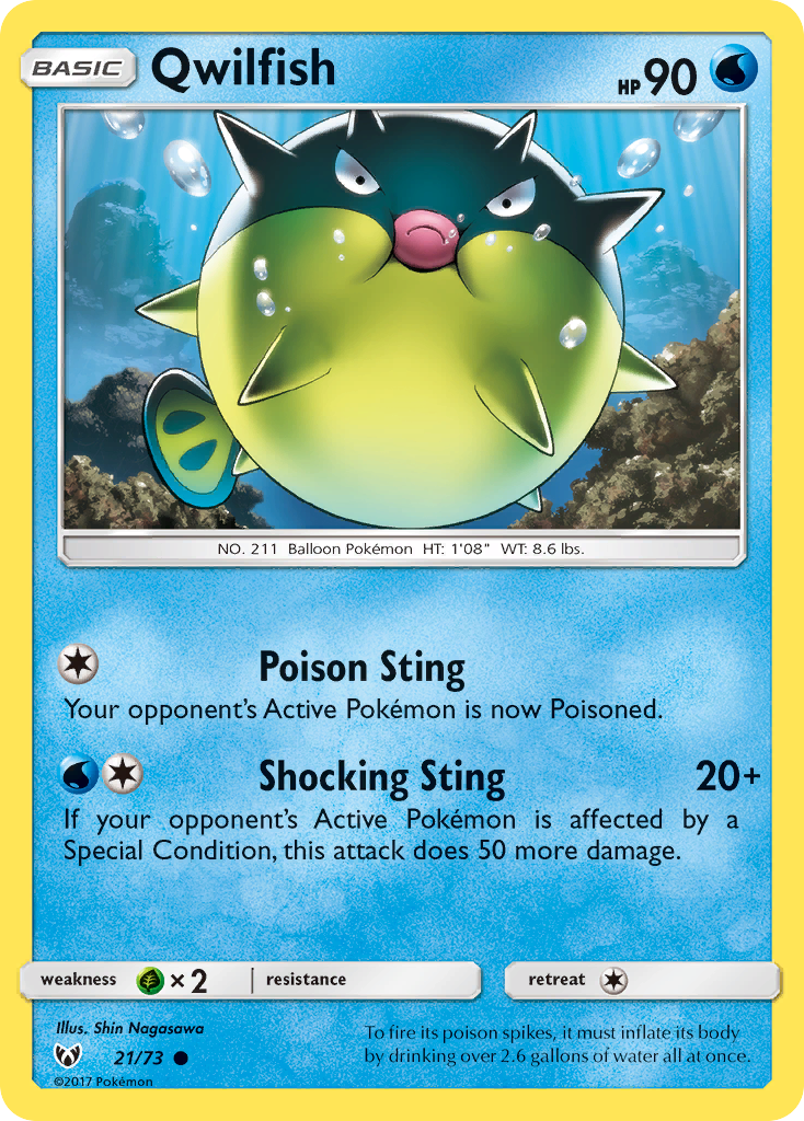 Qwilfish (21/73) [Sun & Moon: Shining Legends] | Enigma On Main