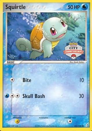 Squirtle (63/100) (City Championship Promo) [EX: Crystal Guardians] | Enigma On Main