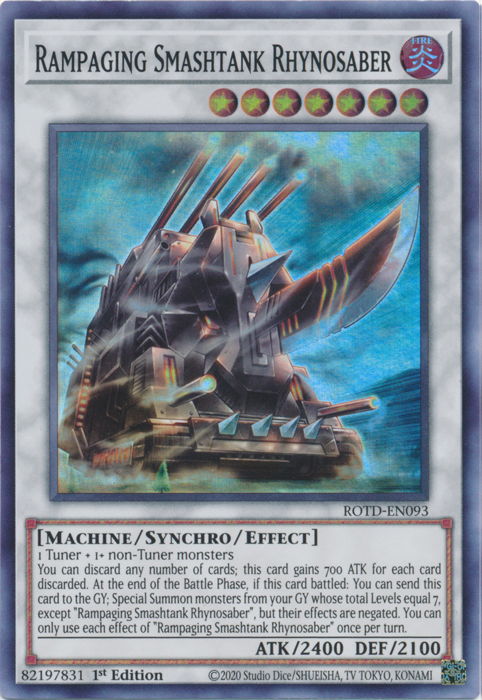 Rampaging Smashtank Rhynosaber [ROTD-EN093] Super Rare | Enigma On Main