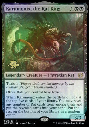 Karumonix, the Rat King [Phyrexia: All Will Be One Prerelease Promos] | Enigma On Main