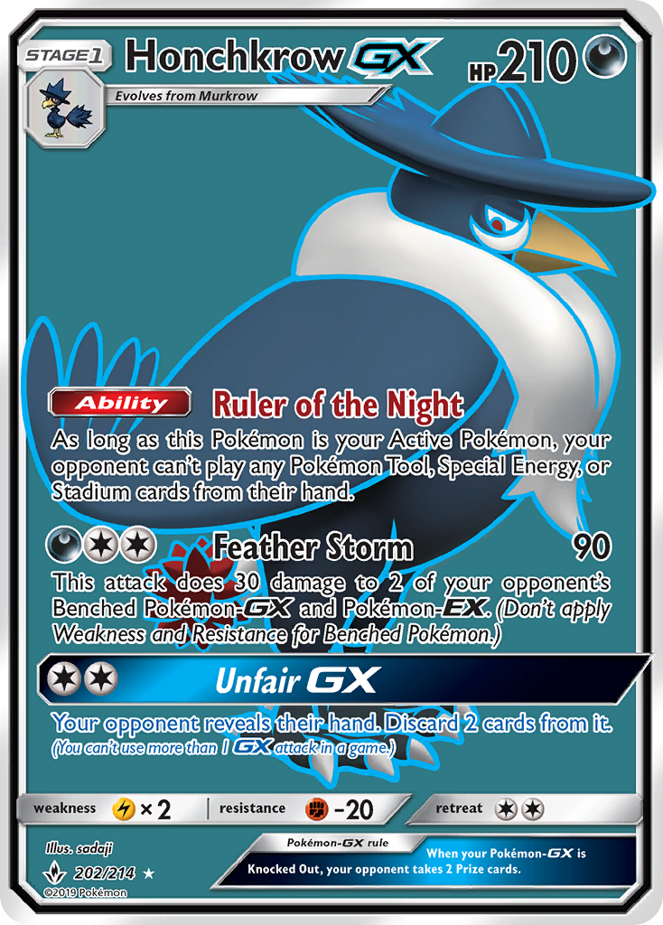 Honchkrow GX (202/214) [Sun & Moon: Unbroken Bonds] | Enigma On Main