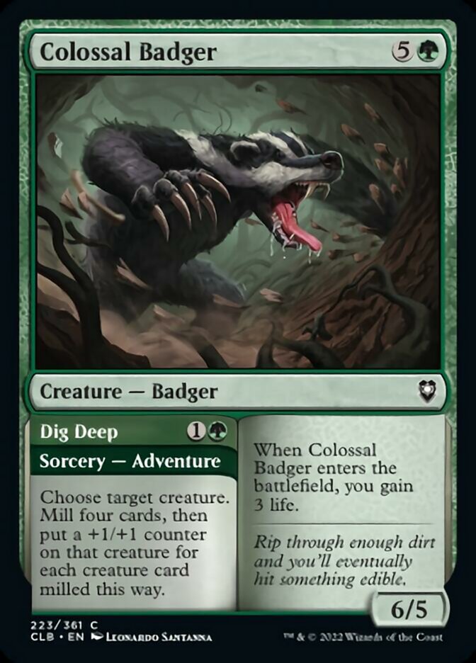 Colossal Badger // Dig Deep [Commander Legends: Battle for Baldur's Gate] | Enigma On Main