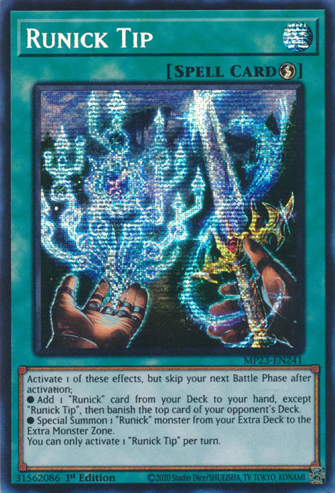 Runick Tip [MP23-EN241] Prismatic Secret Rare | Enigma On Main