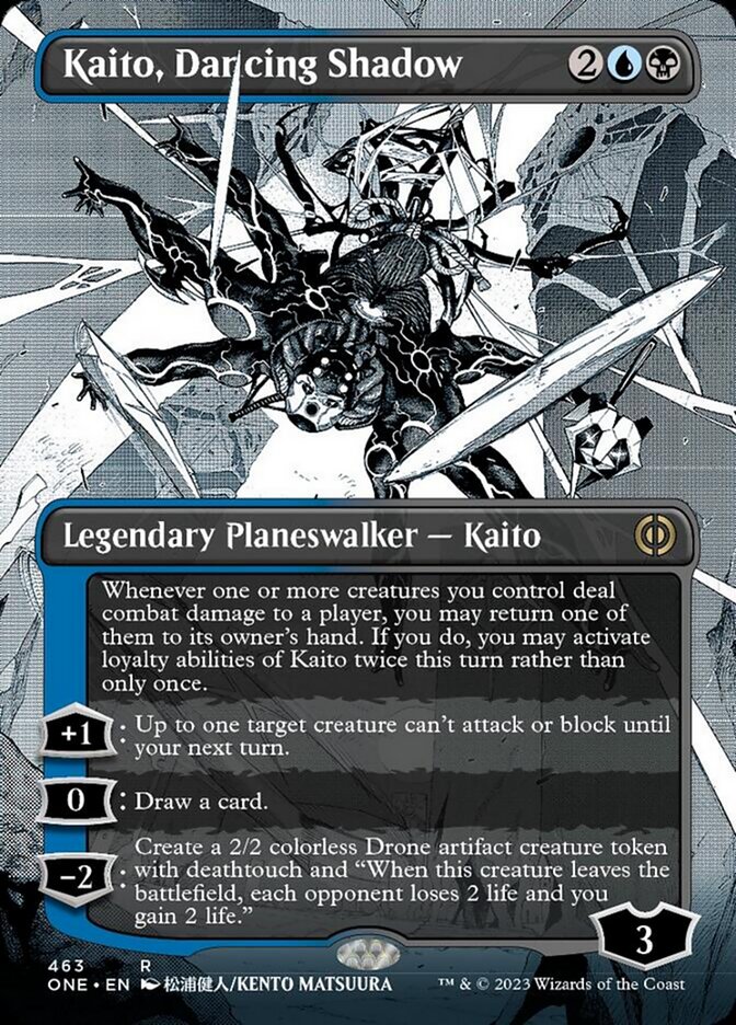 Kaito, Dancing Shadow (Borderless Manga Step-and-Compleat Foil) [Phyrexia: All Will Be One] | Enigma On Main