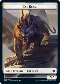 Cat Beast // Construct Double-sided Token [Zendikar Rising Tokens] | Enigma On Main