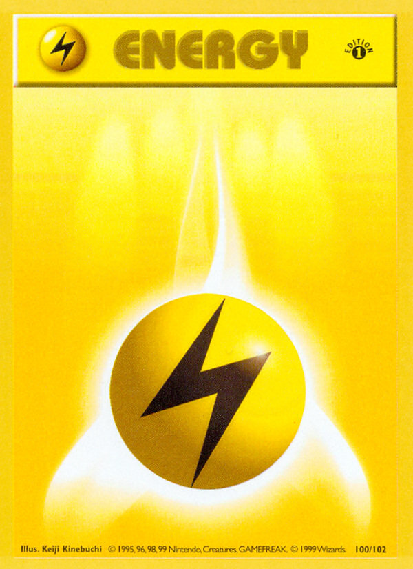 Lightning Energy (100/102) (Shadowless) [Base Set 1st Edition] | Enigma On Main