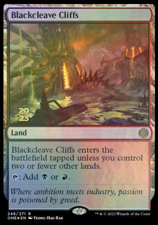 Blackcleave Cliffs [Phyrexia: All Will Be One Prerelease Promos] | Enigma On Main