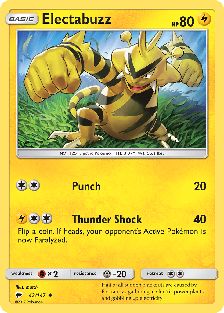 Electabuzz (42/147) [Sun & Moon: Burning Shadows] | Enigma On Main