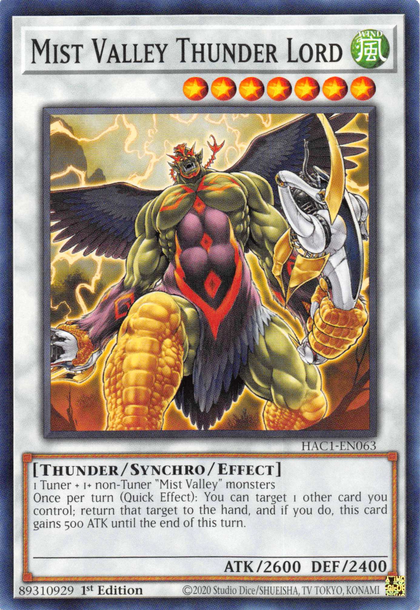 Mist Valley Thunder Lord [HAC1-EN063] Common | Enigma On Main