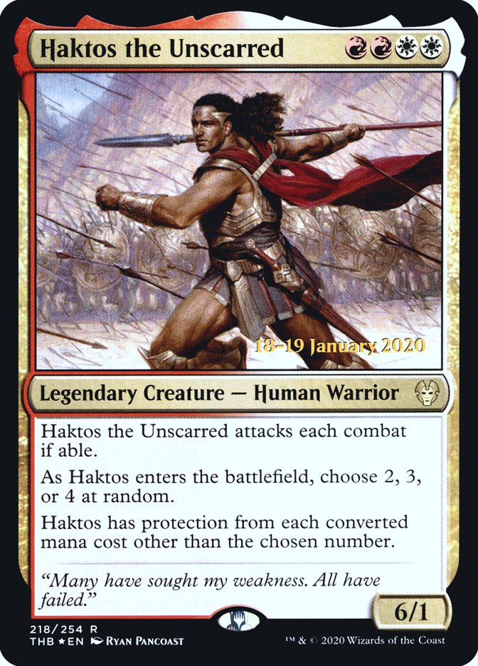 Haktos the Unscarred [Theros Beyond Death Prerelease Promos] | Enigma On Main