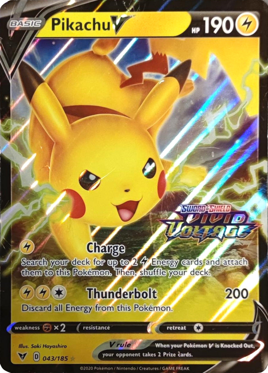 Pikachu V (043/185) (Vivid Voltage Stamp) [Sword & Shield: Vivid Voltage] | Enigma On Main