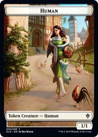 Human // Food (17) Double-sided Token [Throne of Eldraine Tokens] | Enigma On Main