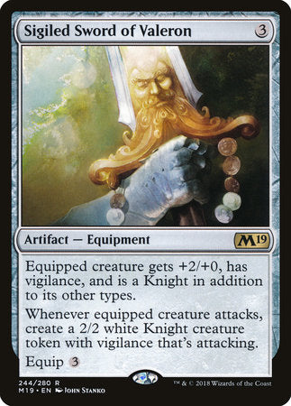 Sigiled Sword of Valeron [Core Set 2019] | Enigma On Main