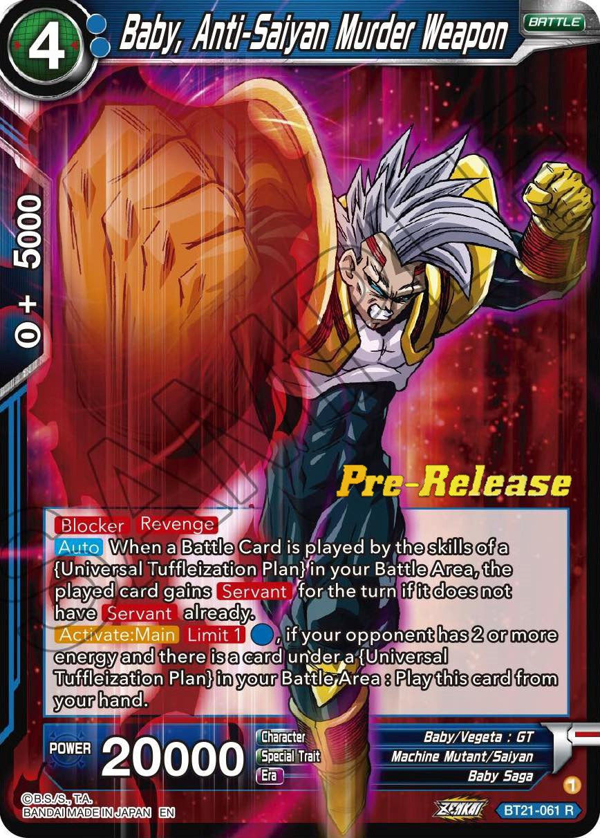 Baby, Anti-Saiyan Murder Weapon (BT21-061) [Wild Resurgence Pre-Release Cards] | Enigma On Main