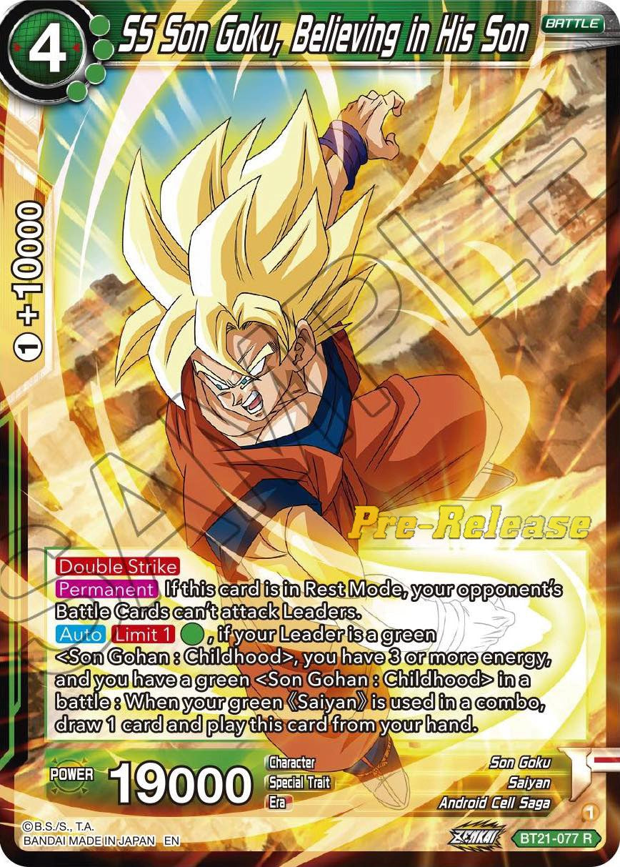 SS Son Goku, Believing in His Son (BT21-077) [Wild Resurgence Pre-Release Cards] | Enigma On Main