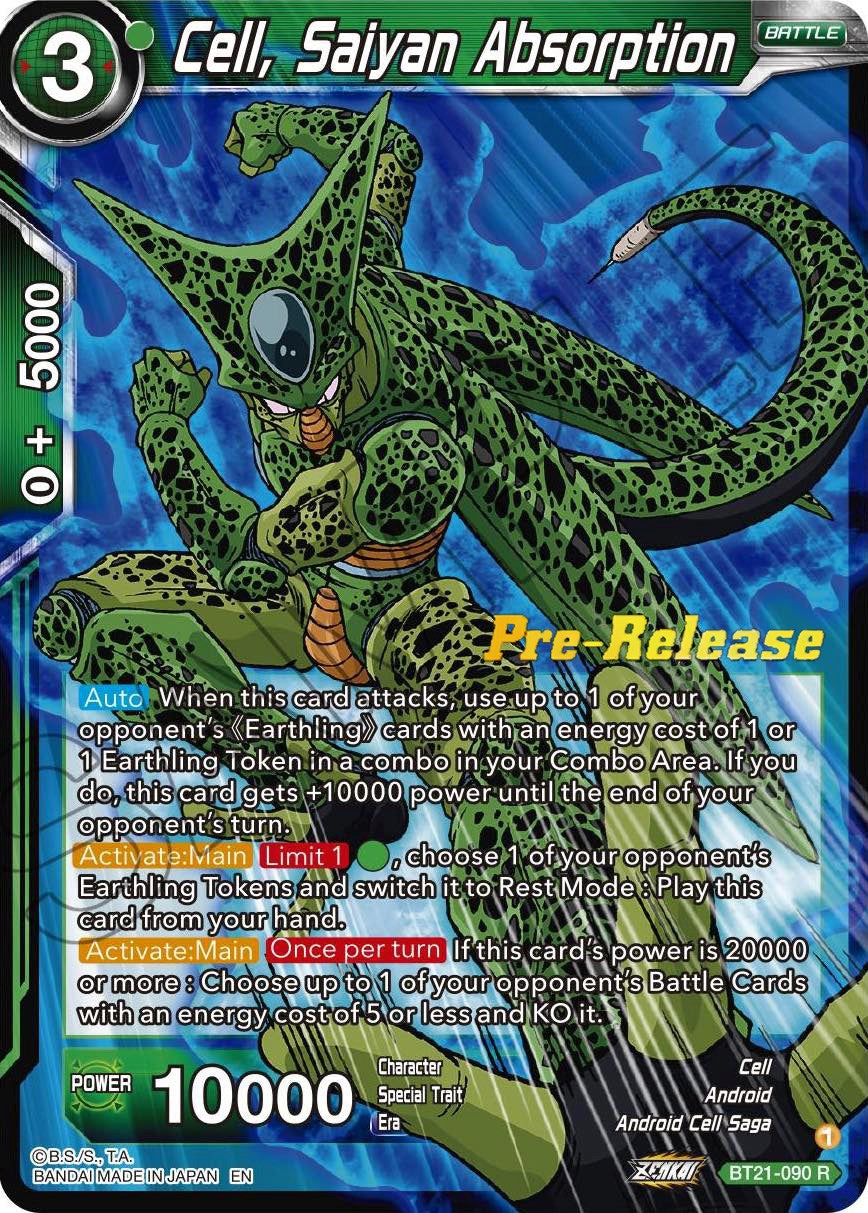 Cell, Saiyan Absorption (BT21-090) [Wild Resurgence Pre-Release Cards] | Enigma On Main