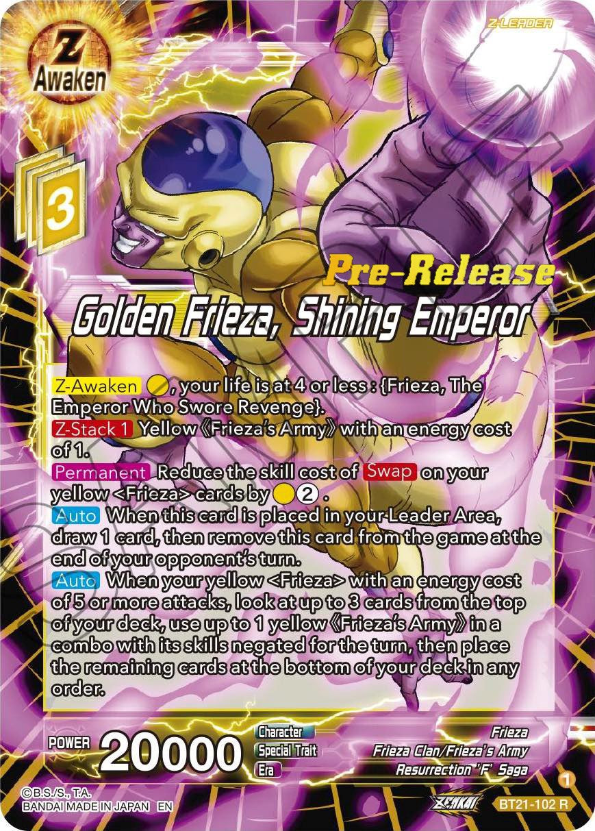 Golden Frieza, Shining Emperor (BT21-102) [Wild Resurgence Pre-Release Cards] | Enigma On Main