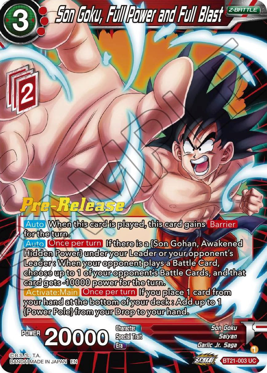 Son Goku, Full Power and Full Blast (BT21-003) [Wild Resurgence Pre-Release Cards] | Enigma On Main