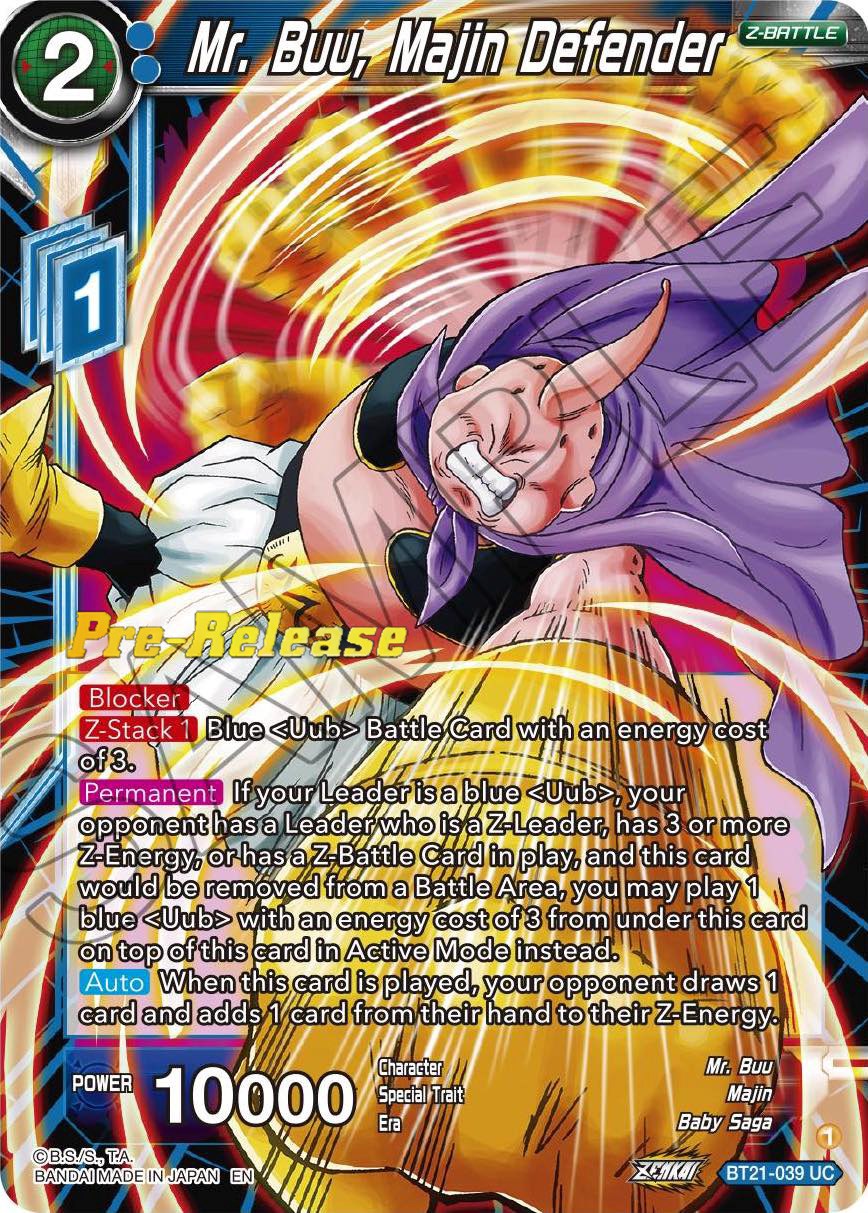 Mr. Buu, Majin Defender (BT21-039) [Wild Resurgence Pre-Release Cards] | Enigma On Main