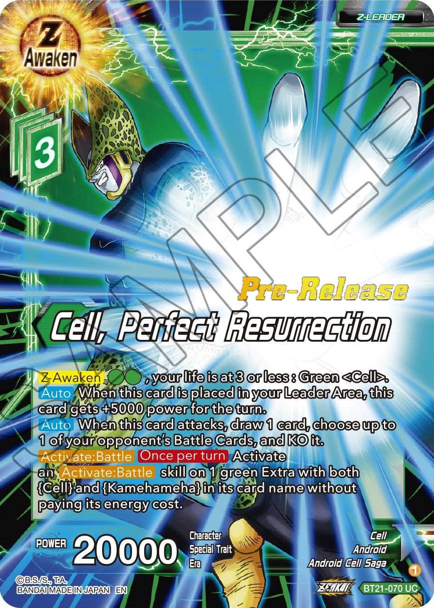 Cell, Perfect Resurrection (BT21-070) [Wild Resurgence Pre-Release Cards] | Enigma On Main