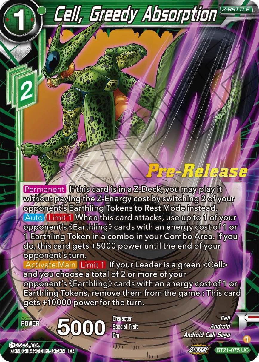 Cell, Greedy Absorption (BT21-075) [Wild Resurgence Pre-Release Cards] | Enigma On Main