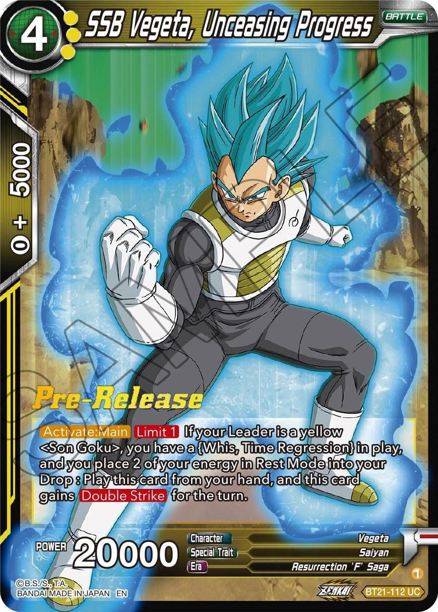 SSB Vegeta, Unceasing Progress (BT21-112) [Wild Resurgence Pre-Release Cards] | Enigma On Main