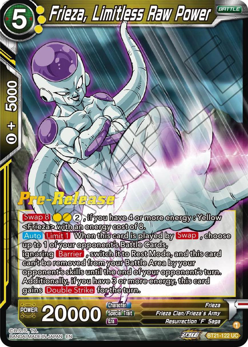 Frieza, Limitless Raw Power (BT21-122) [Wild Resurgence Pre-Release Cards] | Enigma On Main