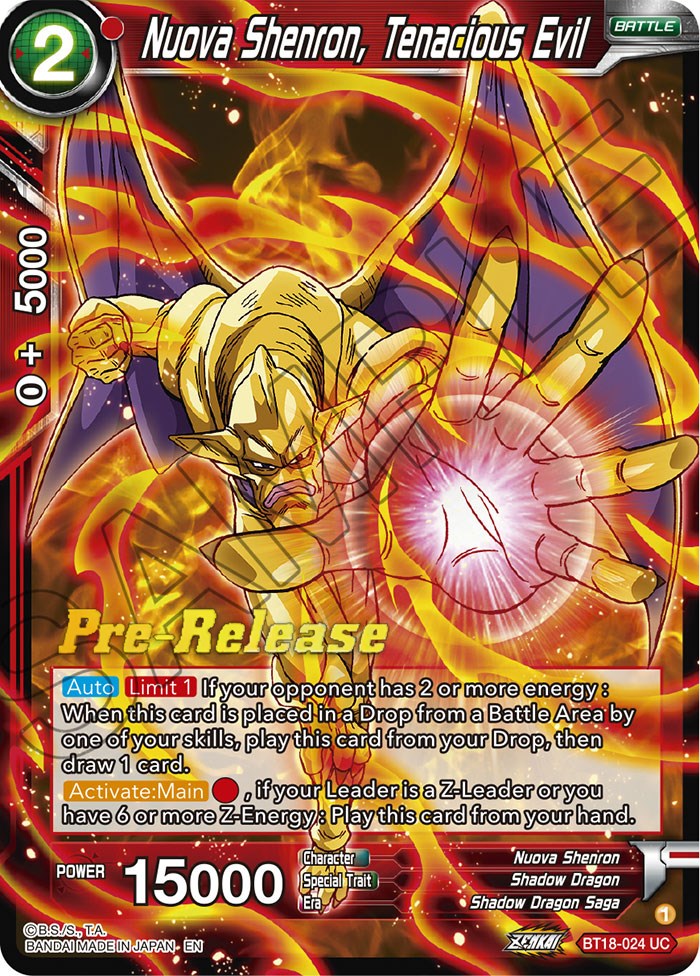 Nuova Shenron, Tenacious Evil (BT18-024) [Dawn of the Z-Legends Prerelease Promos] | Enigma On Main