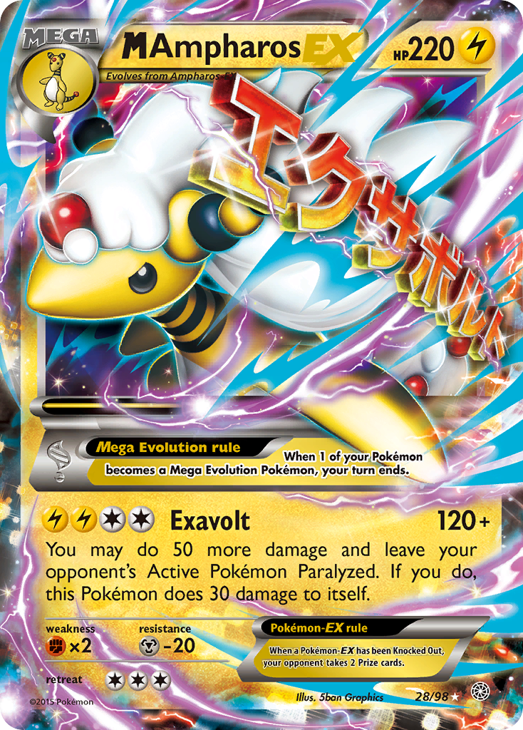 M Ampharos EX (28/98) [XY: Ancient Origins] | Enigma On Main