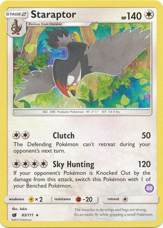 Staraptor (83/111) (Deck Exclusive #22) [Sun & Moon: Trainer Kit - Alolan Sandslash] | Enigma On Main