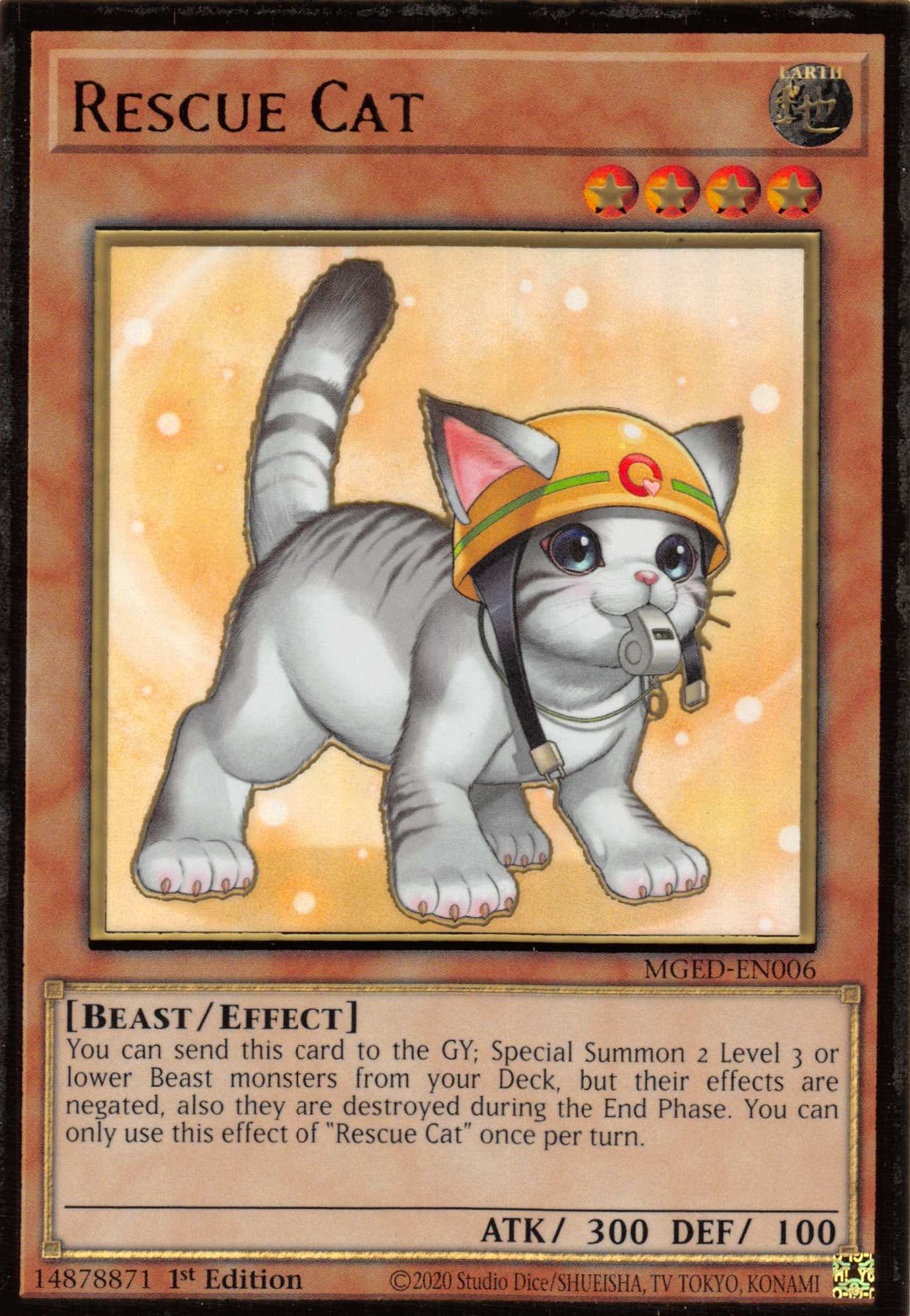 Rescue Cat (Alternate Art) [MGED-EN006] Gold Rare | Enigma On Main