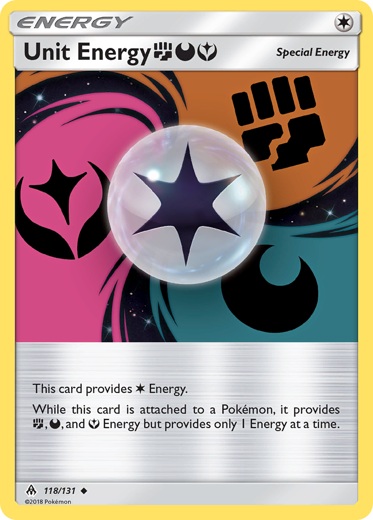 Unit Energy (118/131) (Fighting, Darkness, Fairy) [Sun & Moon: Forbidden Light] | Enigma On Main