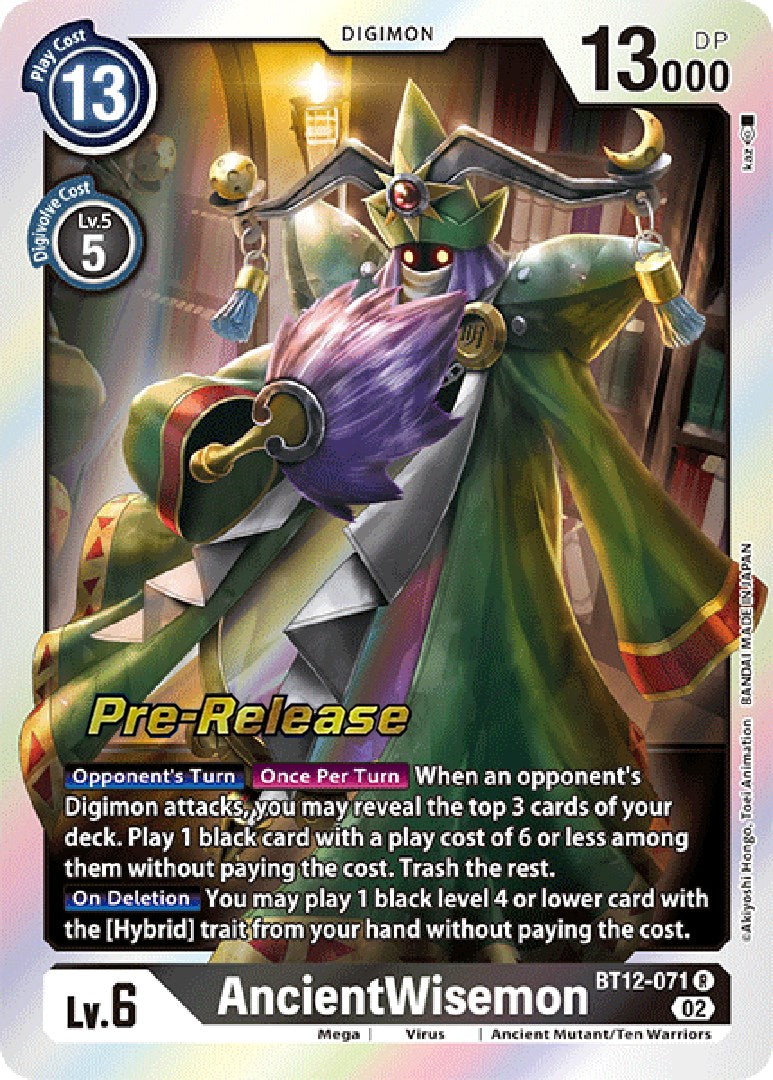 AncientWisemon [BT12-071] [Across Time Pre-Release Cards] | Enigma On Main