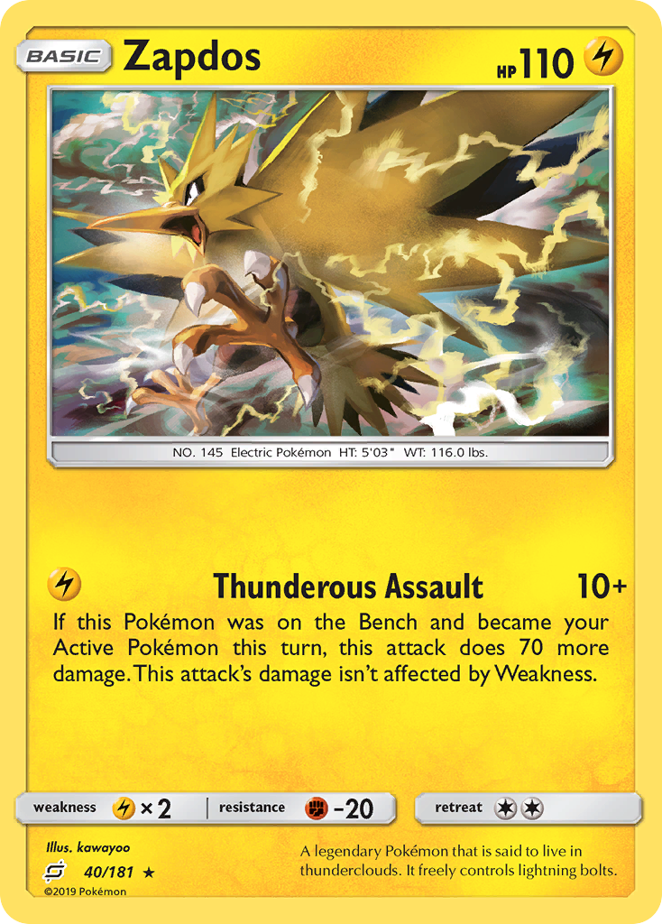 Zapdos (40/181) [Sun & Moon: Team Up] | Enigma On Main