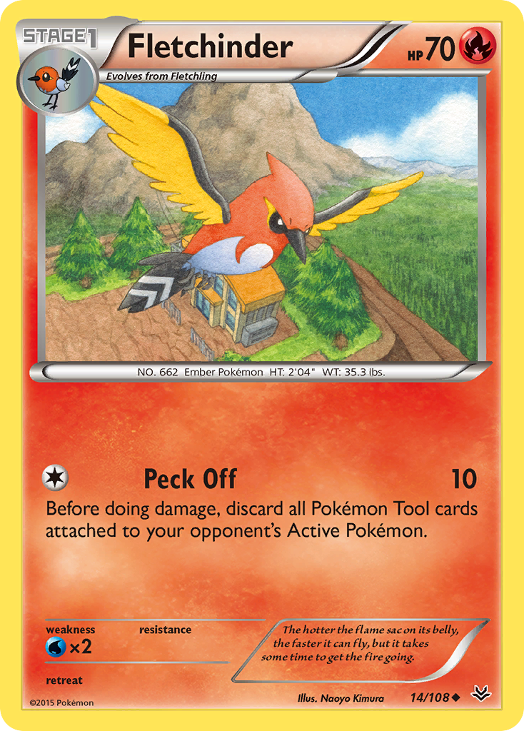 Fletchinder (14/108) [XY: Roaring Skies] | Enigma On Main