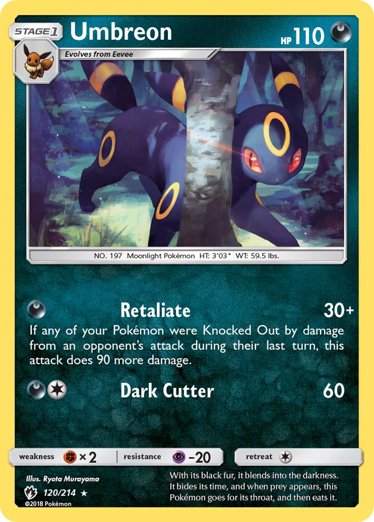 Umbreon (120/214) (Cosmos Holo) (Blister Exclusive) [Sun & Moon: Lost Thunder] | Enigma On Main