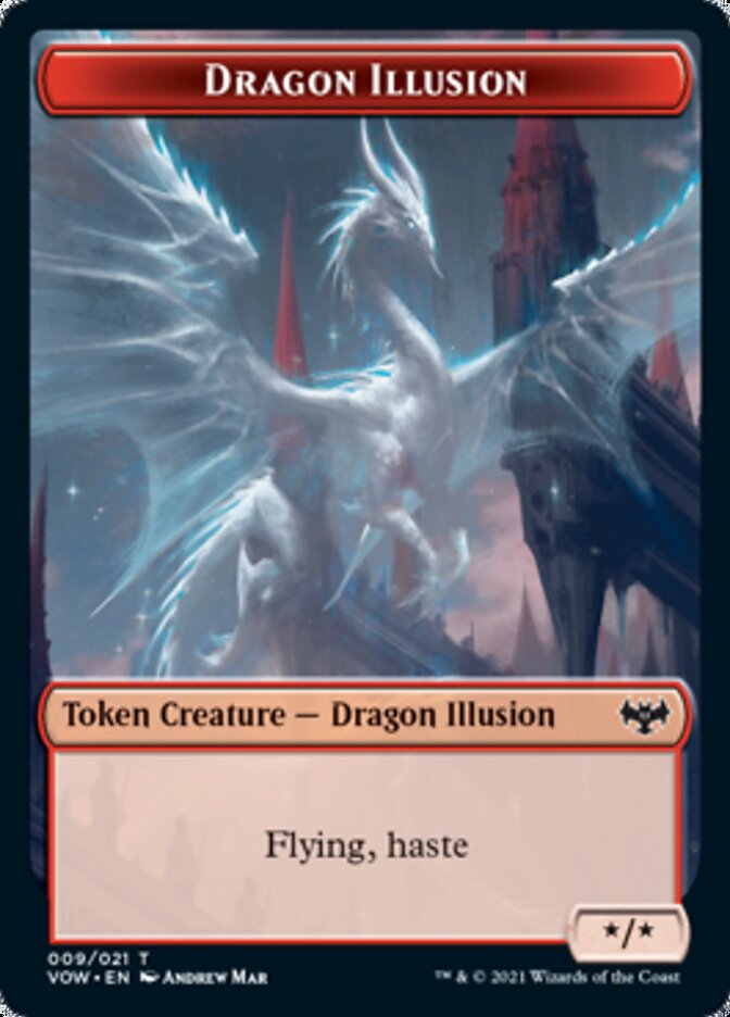 Insect // Dragon Illusion Double-sided Token [Innistrad: Crimson Vow Tokens] | Enigma On Main