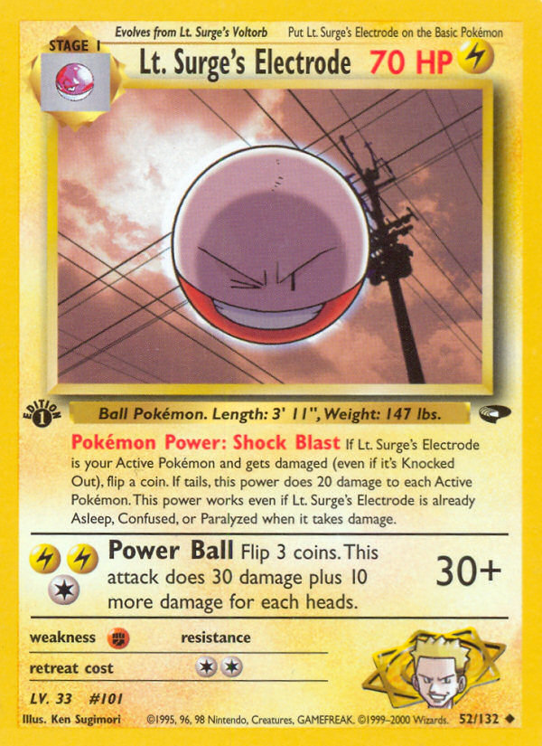 Lt. Surge's Electrode (52/132) [Gym Challenge 1st Edition] | Enigma On Main