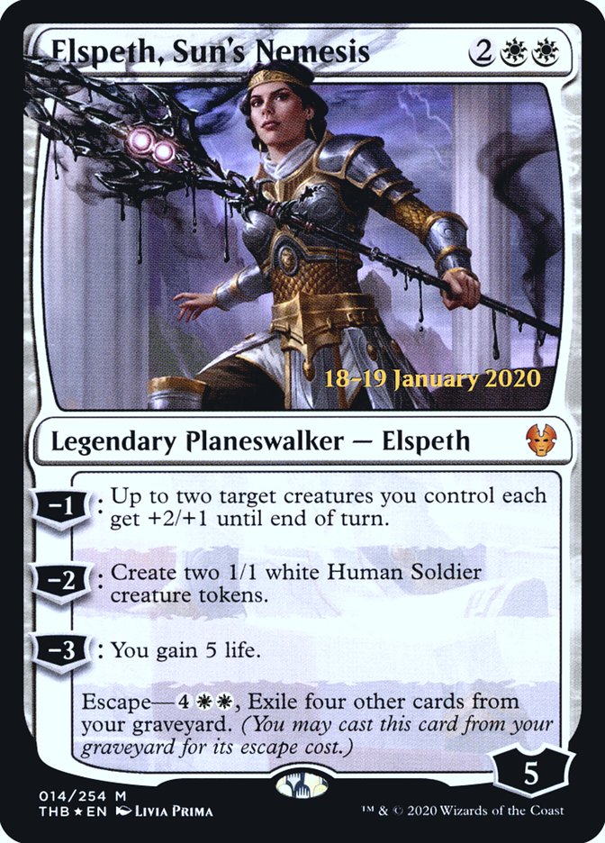 Elspeth, Sun's Nemesis [Theros Beyond Death Prerelease Promos] | Enigma On Main