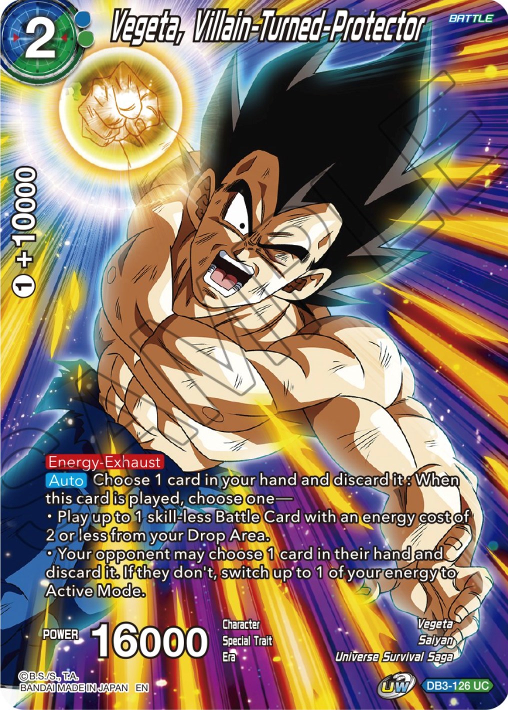 Vegeta, Villain-Turned-Protector (DB3-126) [Theme Selection: History of Vegeta] | Enigma On Main