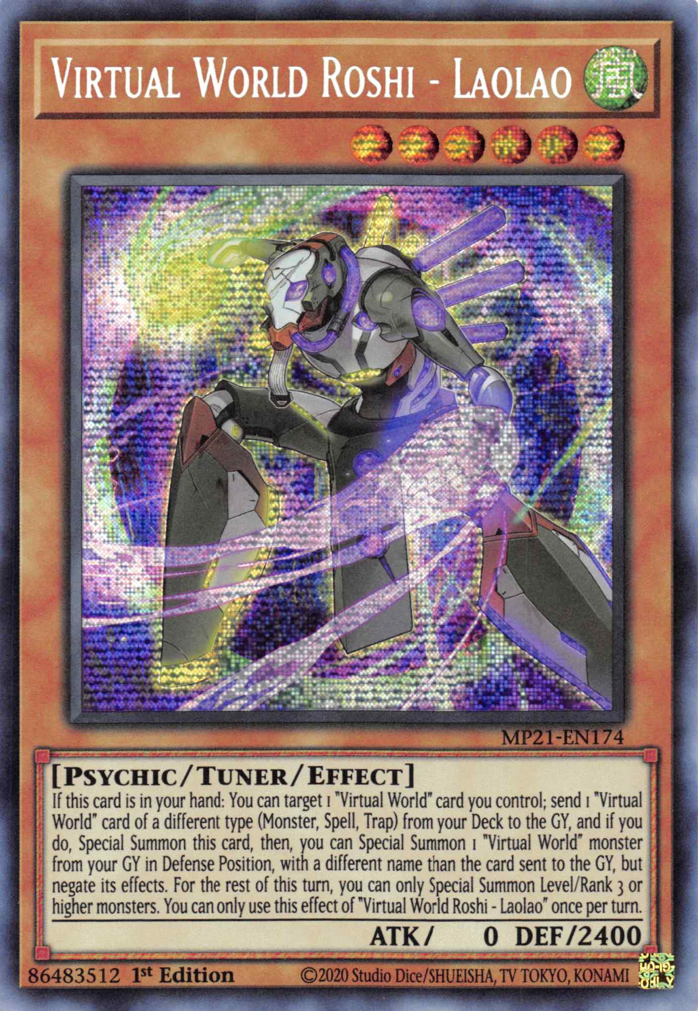 Virtual World Roshi - Laolao [MP21-EN174] Prismatic Secret Rare | Enigma On Main