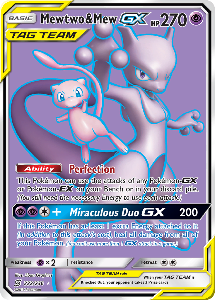 Mewtwo & Mew GX (222/236) [Sun & Moon: Unified Minds] | Enigma On Main