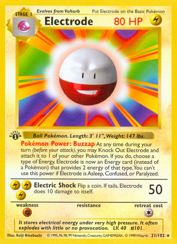 Electrode (21/102) (Shadowless) [Base Set 1st Edition] | Enigma On Main