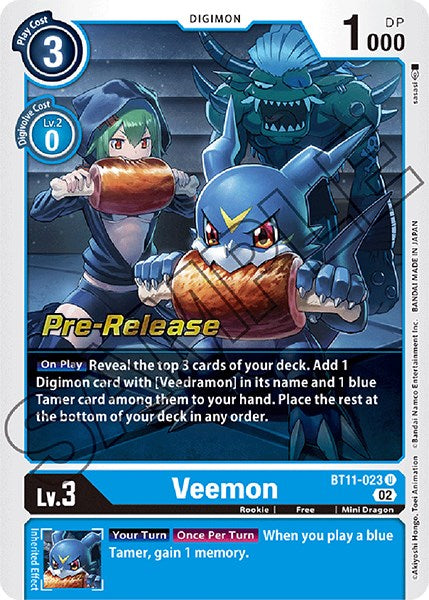 Veemon [BT11-023] [Dimensional Phase Pre-Release Promos] | Enigma On Main